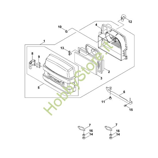 Picture of J - Filtro d'aria/tubo di scarico FH580V-AS51